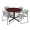 Kobe Kobe Round Table & Chair Set, Wood, Metal, Polypropylene Top TKB48RNDMH44GY - alternate 1